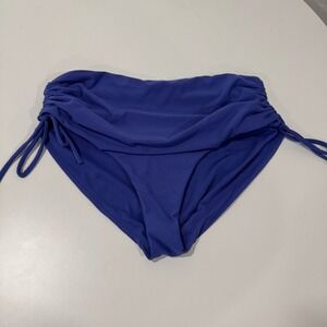 Calia‎ Blue Swimsuit Bottoms Ruched Adjustable High Waist L